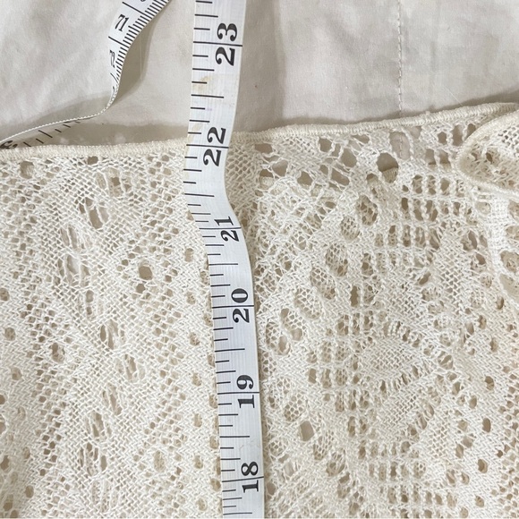 Lace Ruffle Front V-Neck Boho Long Sleeve Front Clasp Blouse Top - Picture 6 of 6